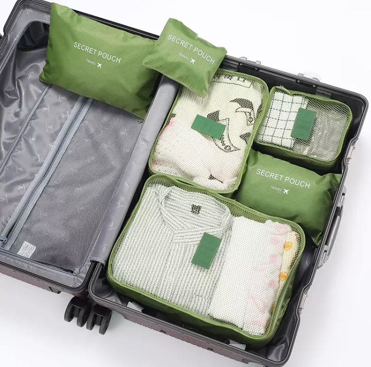6 Pcs Travel Storage Bag, Clothes Tidy Organizer, Wardrobe Suitcase Pouch Travel Organizer, Shoe Packing Cube Bag, Secret Pouch Bag 6 Pcs Travel Storage Bag, Clothes Tidy Organizer, Wardrobe Suitcase Pouch Travel Organizer, Shoe Packing Cube Bag, Secret Pouch Bag